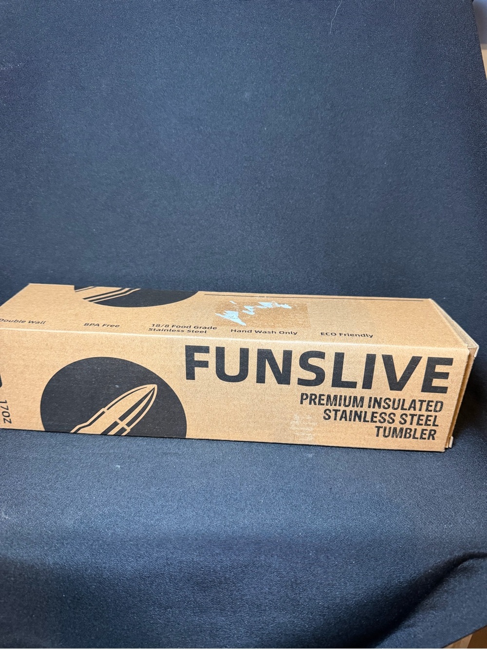 Funslive Insulated Stainless Steel Bullet Tumbler 17oz Army Green With Gold Tip